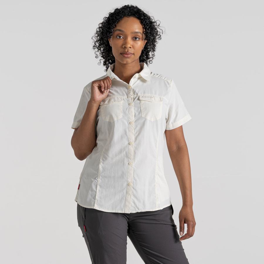 Light Blue Craghoppers NosiLife Adventure II Short Sleeved Women's Shirts | IIZ5728KQ