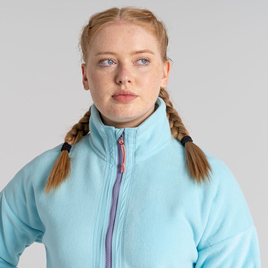 Light Turquoise Craghoppers Spindle Half Zip Women's Sweaters | SWP7210NS