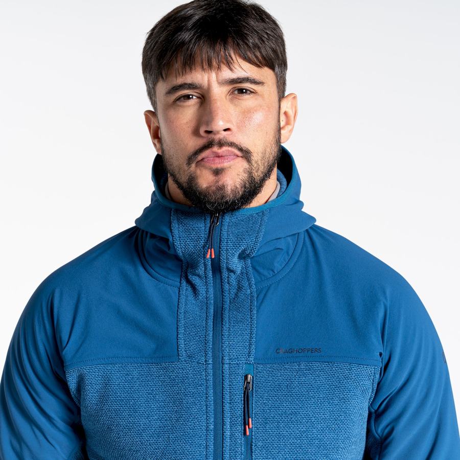 Navy Blue Craghoppers Abrigo Hooded Men's Sweaters | EPG4782ZI