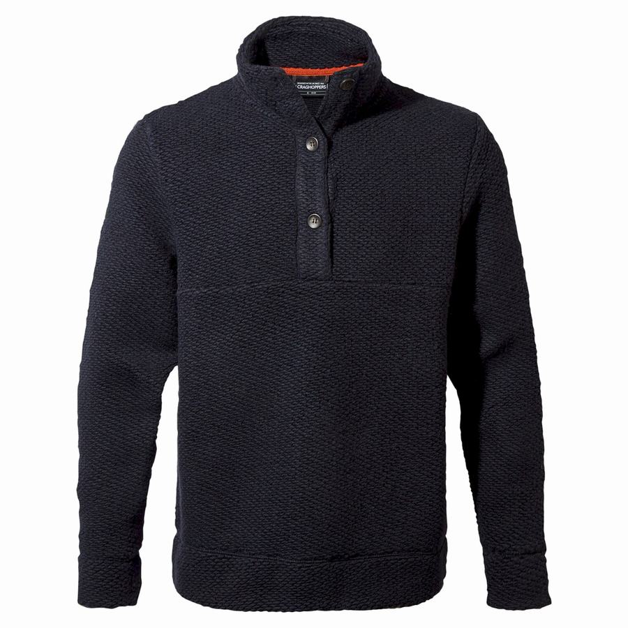 Navy Blue Craghoppers Ramsay Overhead Pullover Men\'s Sweaters | DLW6290ZH