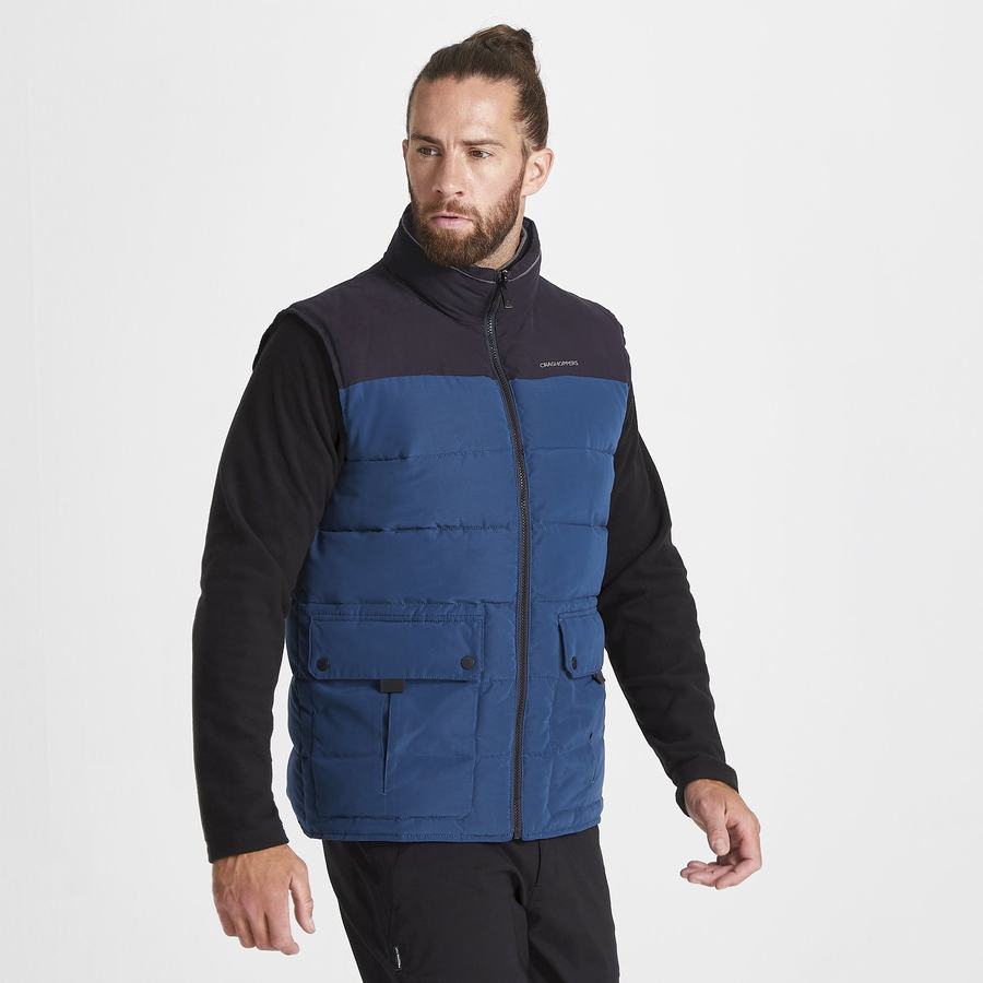 Navy Blue Craghoppers Trillick Downlike Men's Gilets | BRZ5826OQ