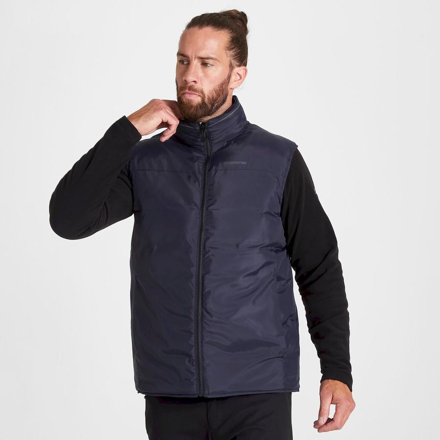 Navy Blue Craghoppers Trillick Downlike Men's Gilets | BRZ5826OQ