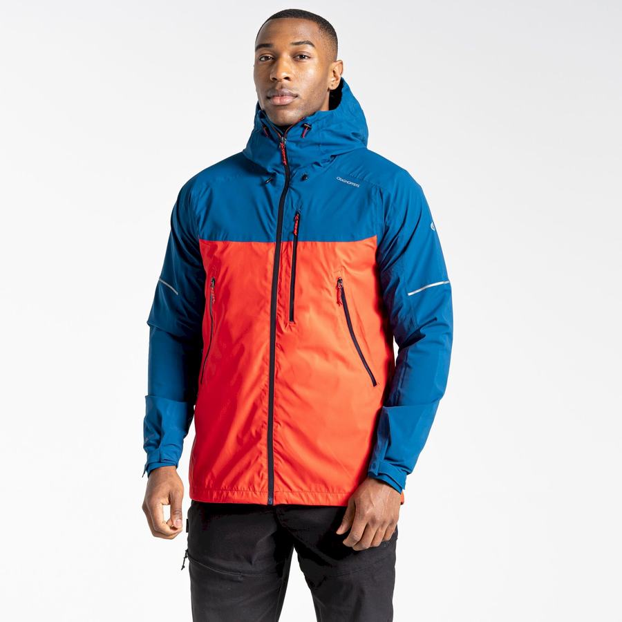 Navy Blue Orange Red Craghoppers Waterproof Dynamic Men's Jackets | NAU6022XD