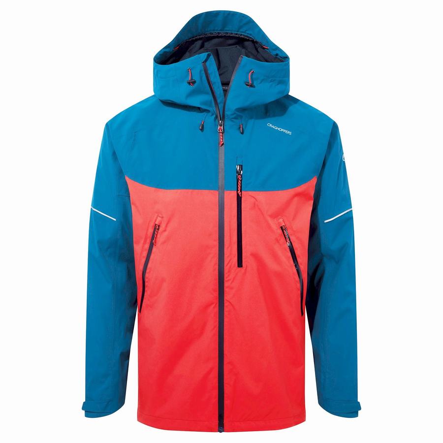 Navy Blue Orange Red Craghoppers Waterproof Dynamic Men\'s Jackets | NAU6022XD