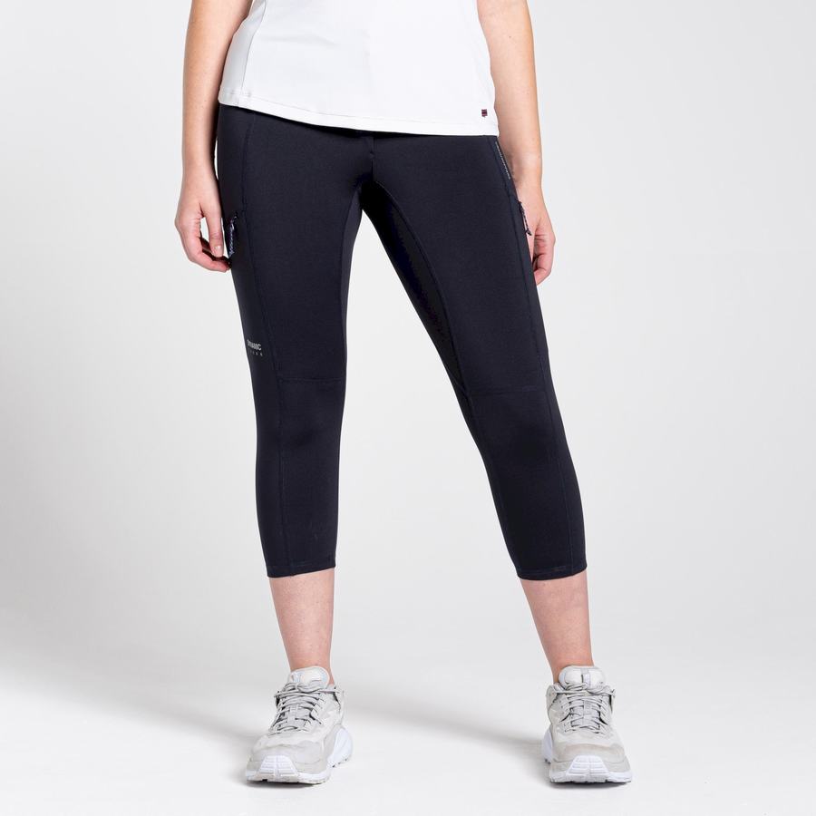 Navy Craghoppers Dynamic Cropped Women's Leggings | CBF117YR