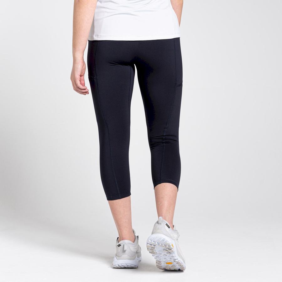 Navy Craghoppers Dynamic Cropped Women's Leggings | CBF117YR