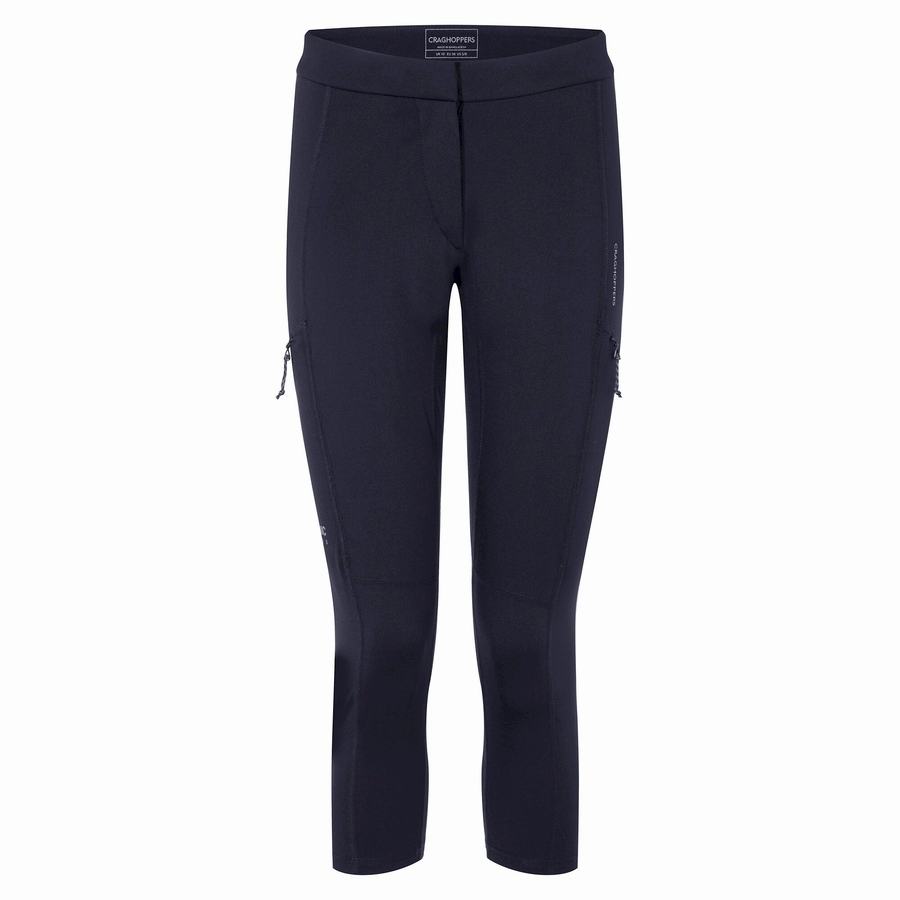 Navy Craghoppers Dynamic Cropped Women's Leggings | CBF117YR