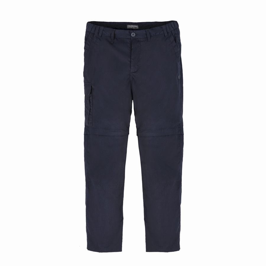 Navy Craghoppers Expert Kiwi Tailored Men's Trousers | DCE831GT