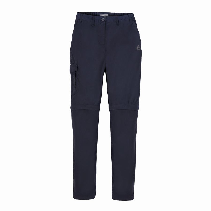 Navy Craghoppers Expert Kiwi Women's Trousers | TIY1296EZ