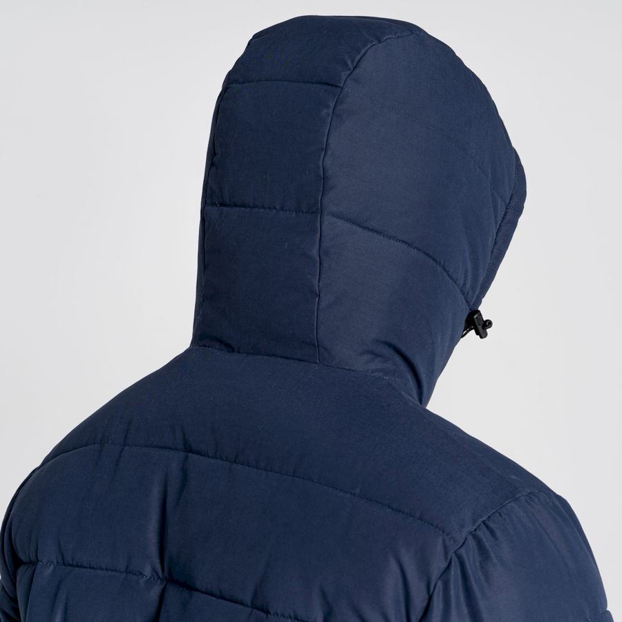 Navy Dark Blue Craghoppers Insulated Trillick Downhike Hooded Men's Jackets | PGT4251CP