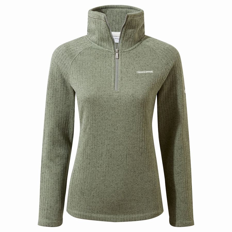 Olive Craghoppers Eveline Half Zip Women's Sweaters | NKK6955IC