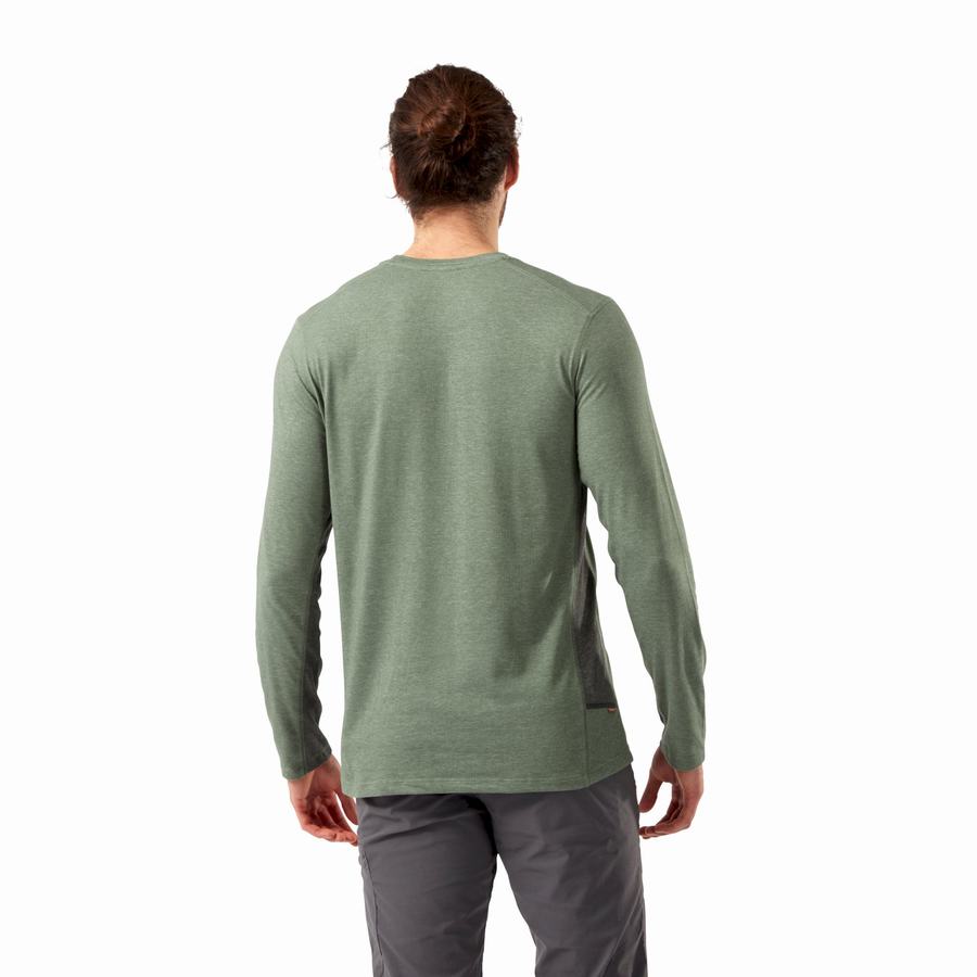 Olive Craghoppers NosiLife Talen Long Sleeved Men's T-Shirts | FNI2062JE