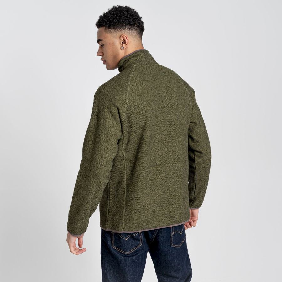 Olive Green Craghoppers Durrus Half Zip Men's Sweaters | AQH165JR