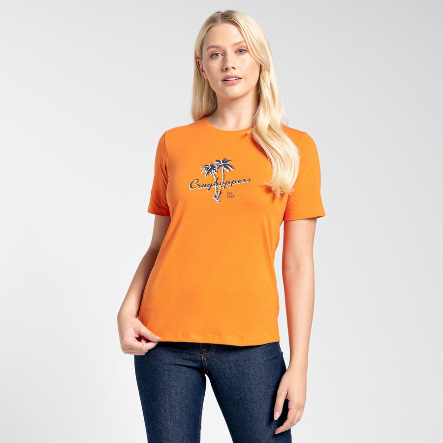 Orange Craghoppers Ally Short Sleeved Women's T-Shirts | ICK8292EE