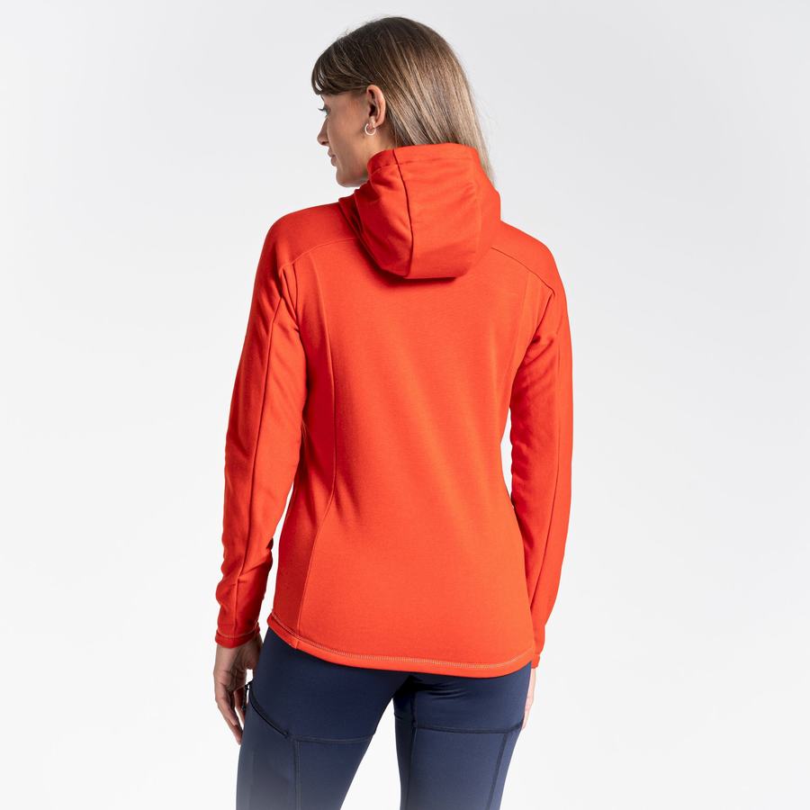 Orange Craghoppers Dynamic Hooded Half Zip Top Women's T-Shirts | MYO8471YF