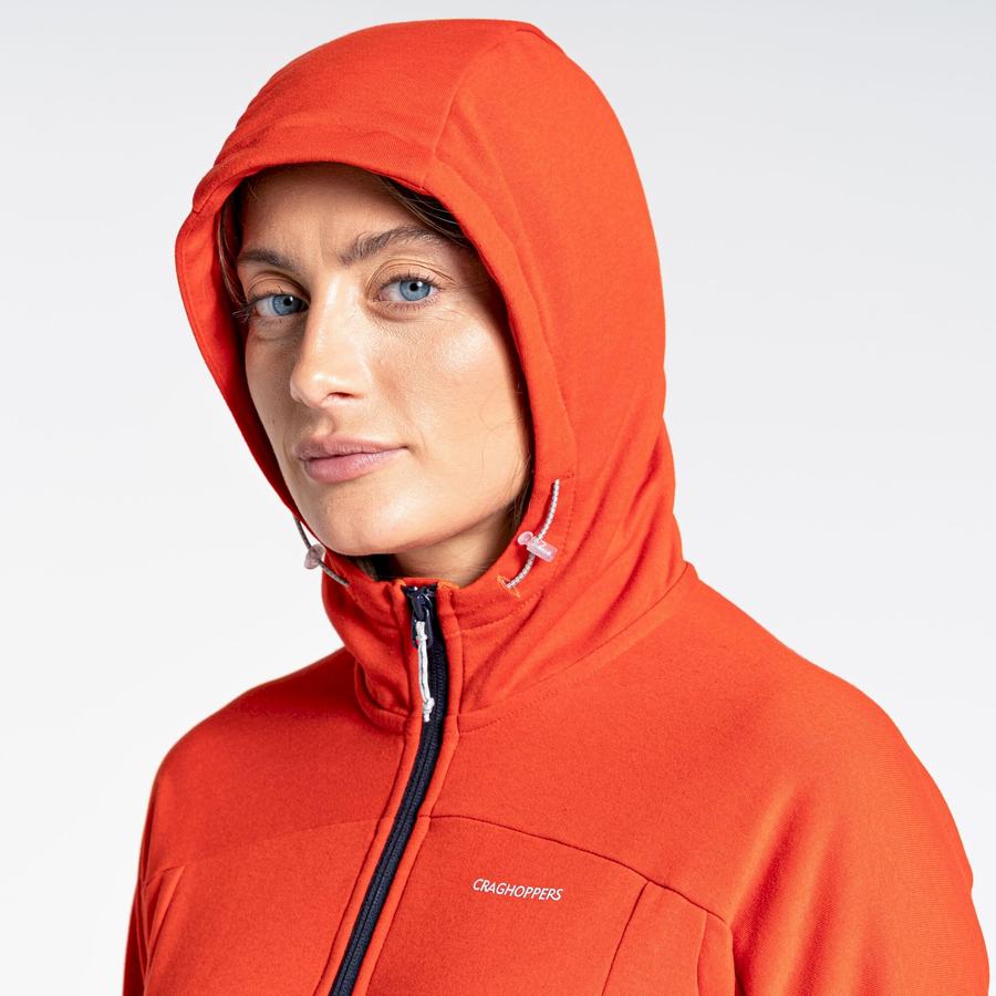 Orange Craghoppers Dynamic Hooded Half Zip Top Women's T-Shirts | MYO8471YF