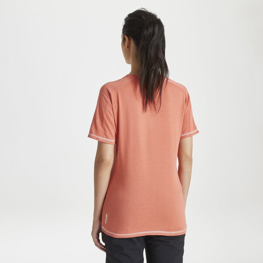 Orange Craghoppers Dynamic Short Sleeved Warm Ginger Women's T-Shirts | TXF747TJ