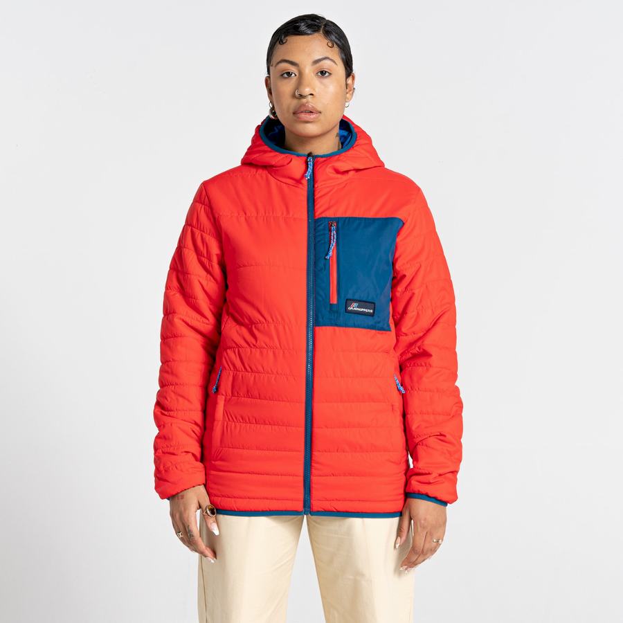 Orange Red Craghoppers Cameo CompressLite Hooded Men's Jackets | UPE604BY