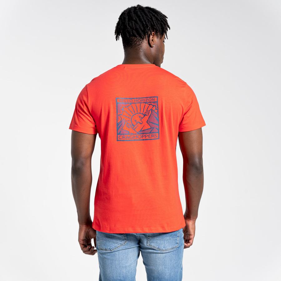 Orange Red Craghoppers Lugo Short Sleeved Men's T-Shirts | CRF98ML