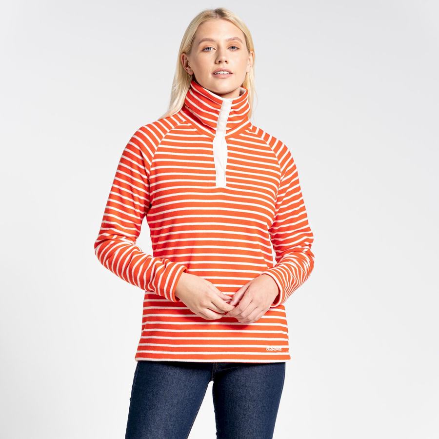 Orange Stripes Craghoppers Ella Overhead Women's Sweaters | JVT4691QN