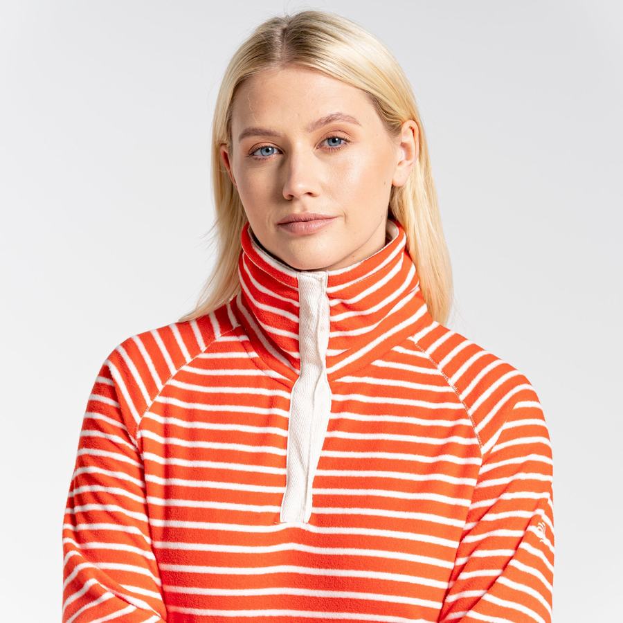 Orange Stripes Craghoppers Ella Overhead Women's Sweaters | JVT4691QN