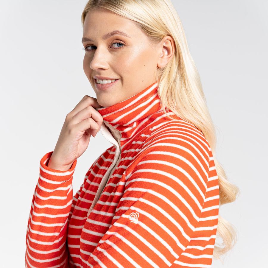 Orange Stripes Craghoppers Ella Overhead Women's Sweaters | JVT4691QN