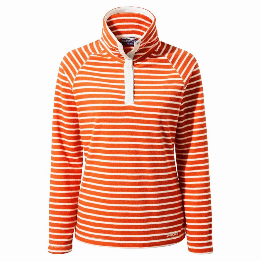 Orange Stripes Craghoppers Ella Overhead Women's Sweaters | JVT4691QN