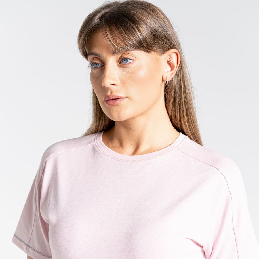 Pink Craghoppers Dynamic Short Sleeved Women's T-Shirts | KSL8762CD