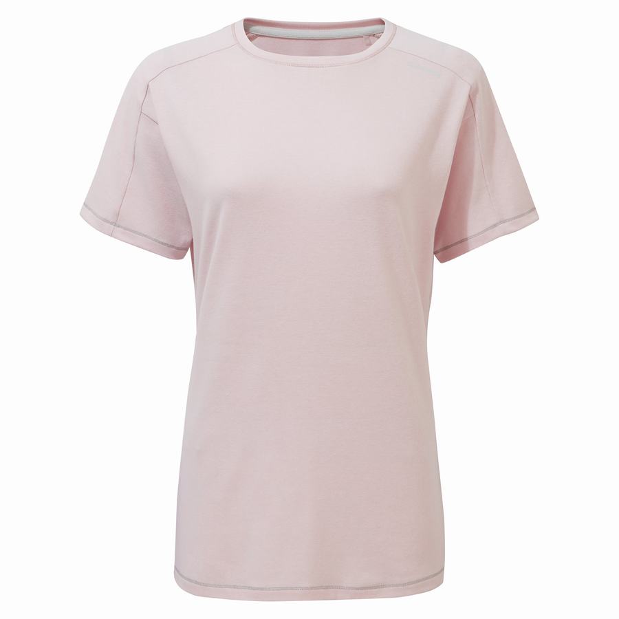 Pink Craghoppers Dynamic Short Sleeved Women's T-Shirts | KSL8762CD