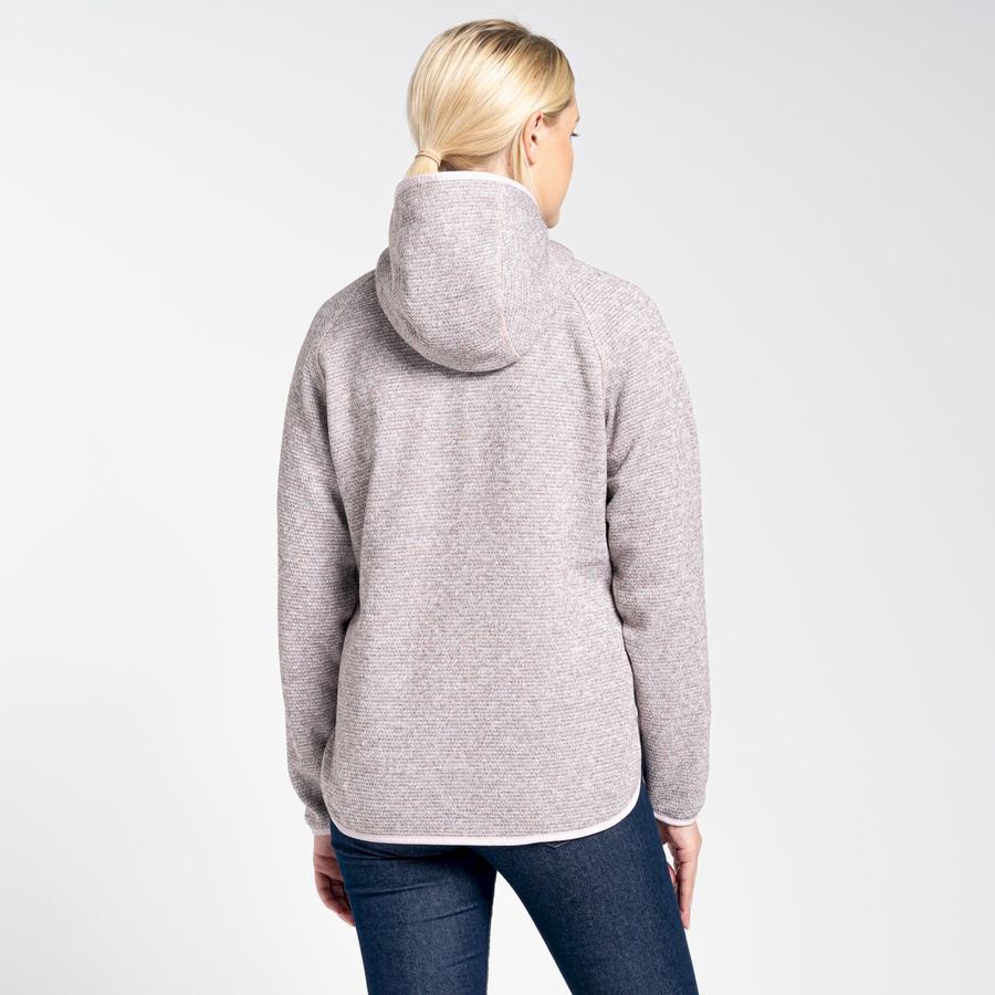 Pink Craghoppers Elena Hooded Half Zip Women's Sweaters | OUO8235TR