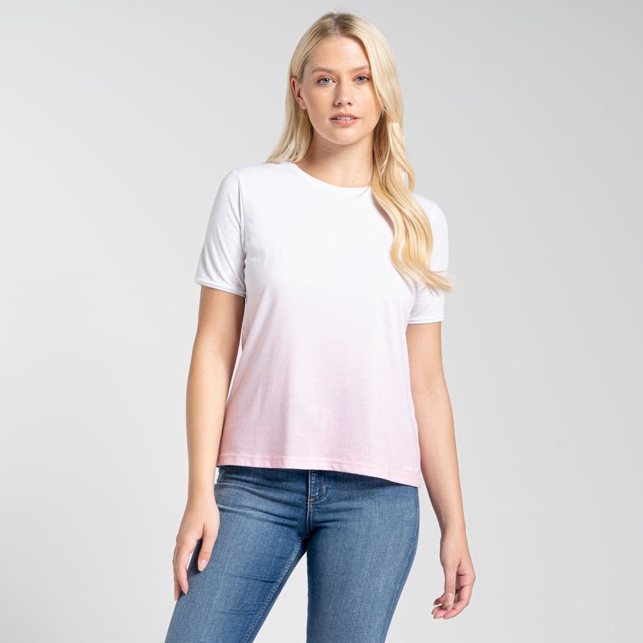 Pink Craghoppers Ilyse Short Sleeved Women's T-Shirts | UPU4829MH