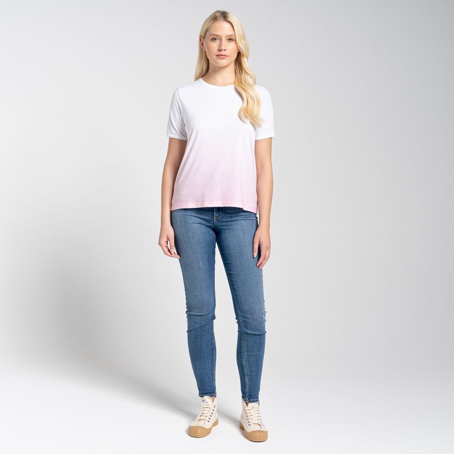 Pink Craghoppers Ilyse Short Sleeved Women's T-Shirts | UPU4829MH