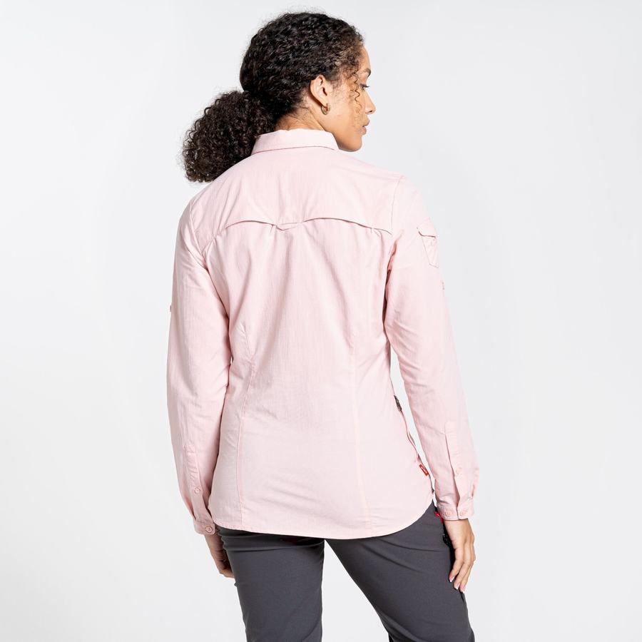 Pink Craghoppers NosiLife Adventure II Long Sleeved Women's Shirts | QOS6199DD