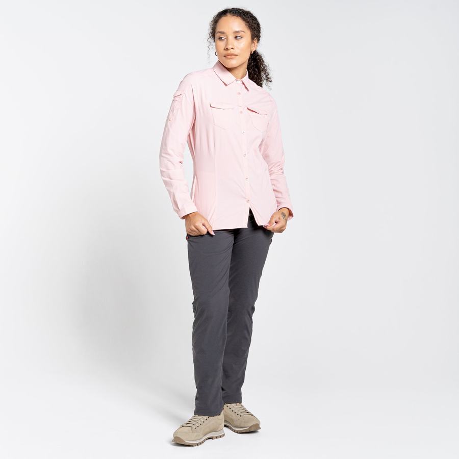 Pink Craghoppers NosiLife Adventure II Long Sleeved Women's Shirts | QOS6199DD