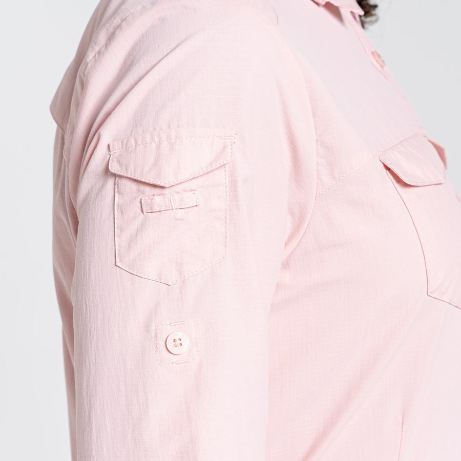 Pink Craghoppers NosiLife Adventure II Long Sleeved Women's Shirts | QOS6199DD