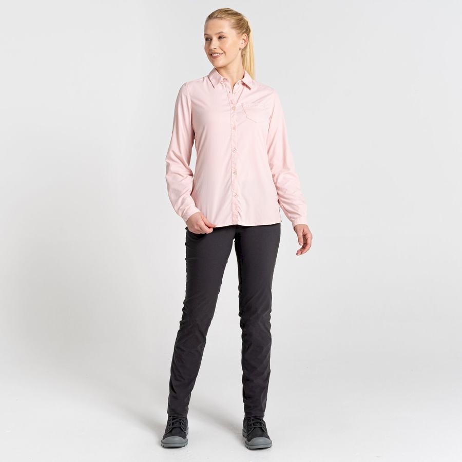 Pink Craghoppers NosiLife Bardo Long Sleeved Women's Shirts | NUR2689DN