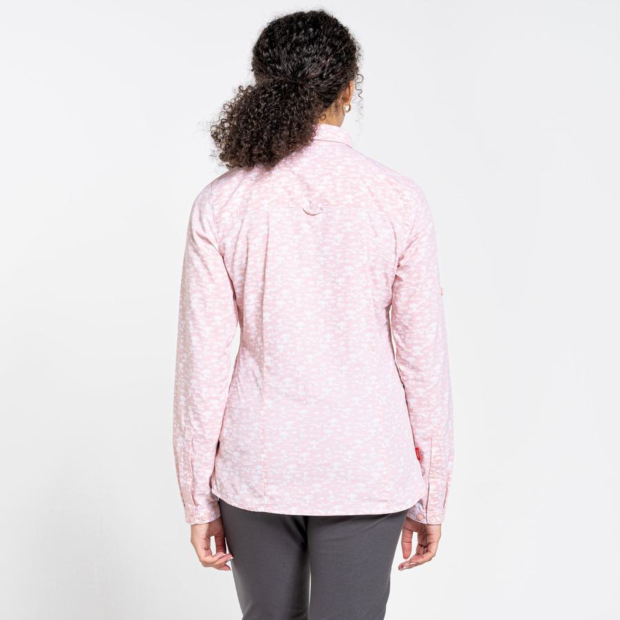 Pink Craghoppers NosiLife Callo Long Sleeved Women's Shirts | LBT4970UT