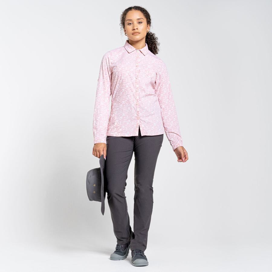 Pink Craghoppers NosiLife Callo Long Sleeved Women's Shirts | LBT4970UT