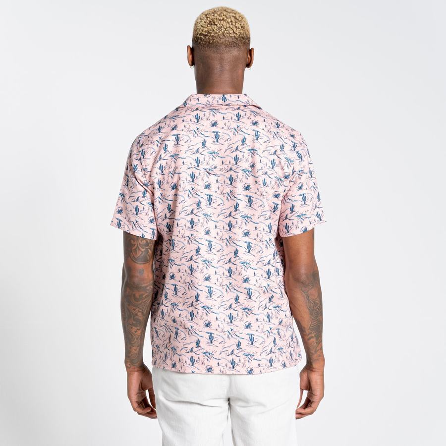 Pink Craghoppers Nosibotanical Hula Short Sleeved Men's Shirts | ETL2759CD