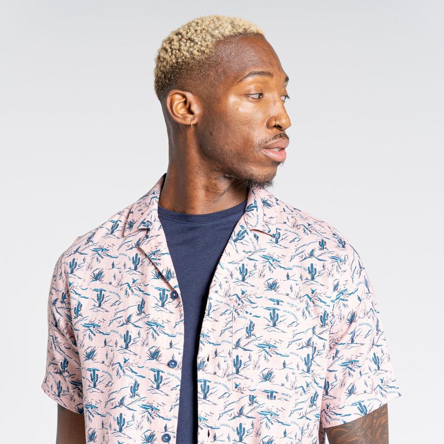 Pink Craghoppers Nosibotanical Hula Short Sleeved Men's Shirts | ETL2759CD