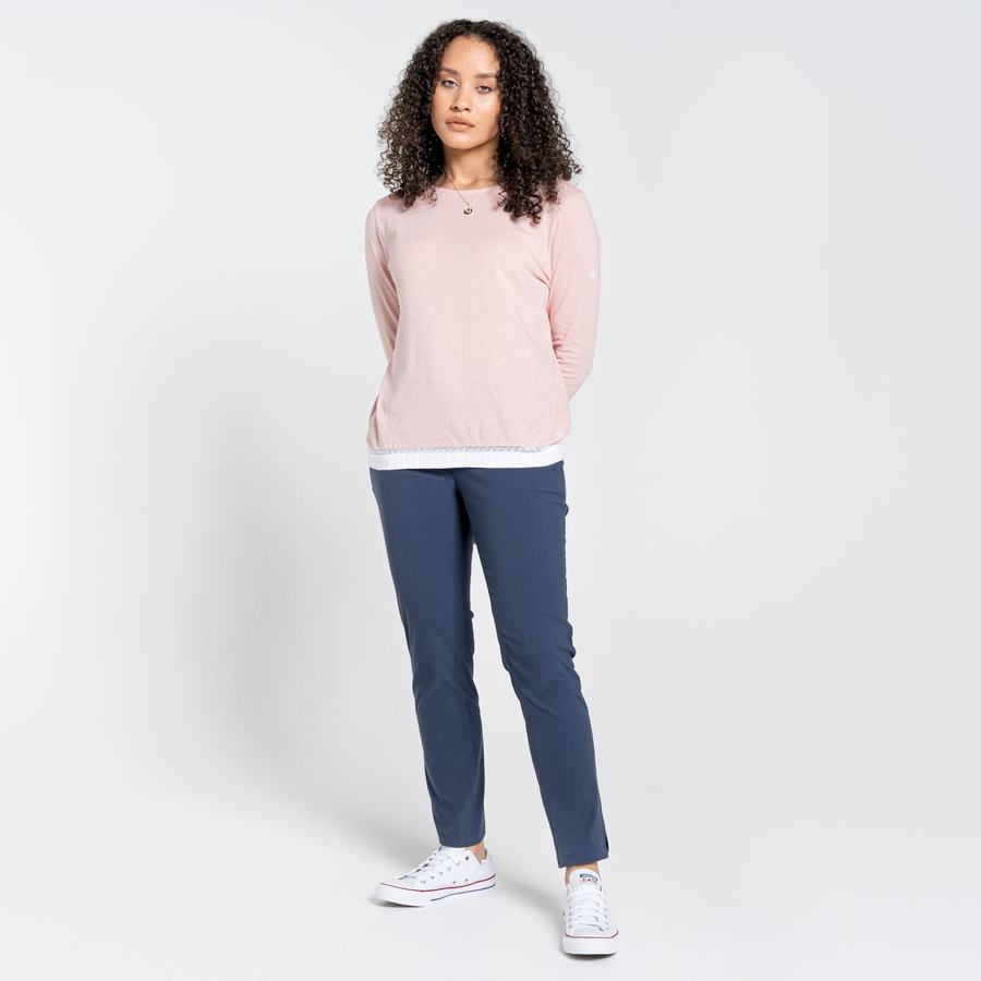 Pink Craghoppers Nosibotanical Magnolia Long Sleeved Women's T-Shirts | VLE1156IQ