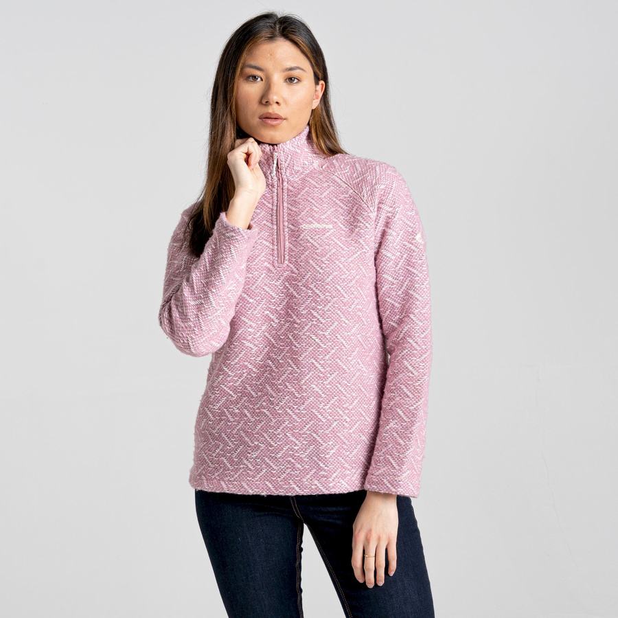 Pink Craghoppers Talladale Half Zip Women's Sweaters | LJG2762VC