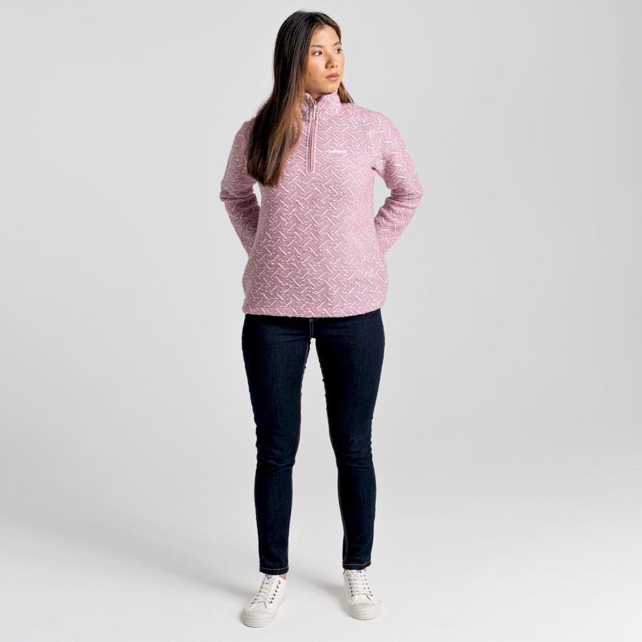 Pink Craghoppers Talladale Half Zip Women's Sweaters | LJG2762VC