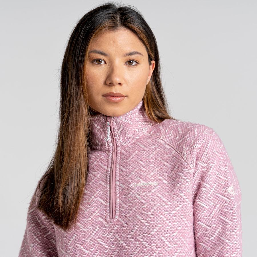 Pink Craghoppers Talladale Half Zip Women's Sweaters | LJG2762VC