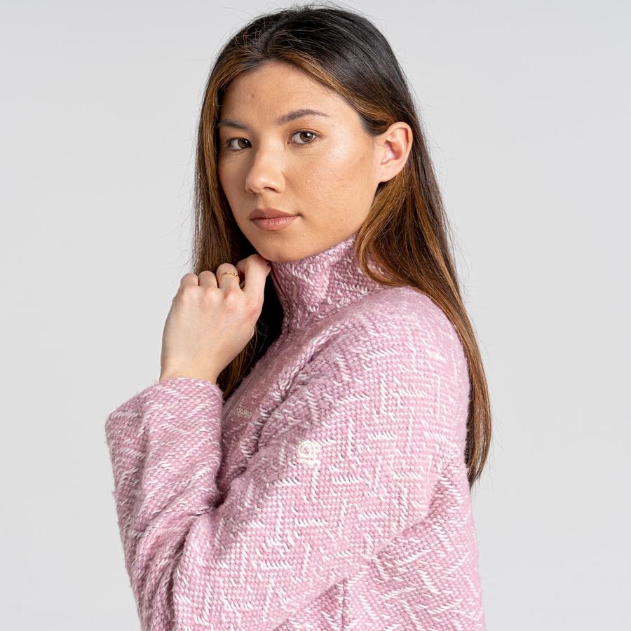 Pink Craghoppers Talladale Half Zip Women's Sweaters | LJG2762VC