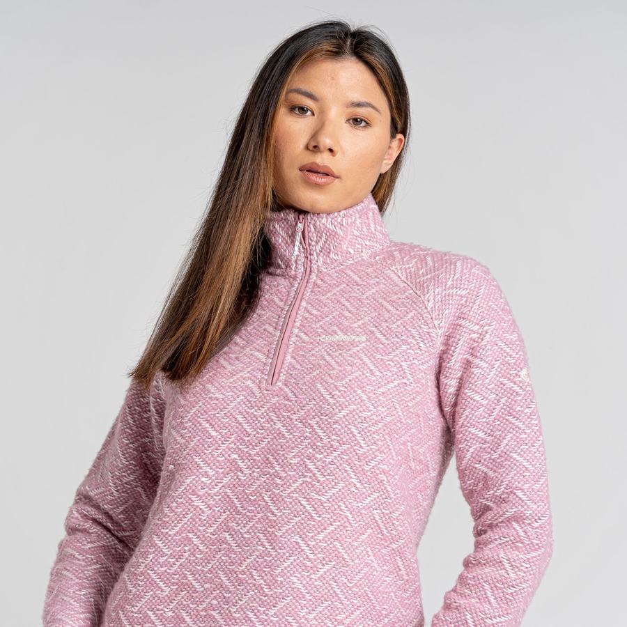 Pink Craghoppers Talladale Half Zip Women's Sweaters | LJG2762VC