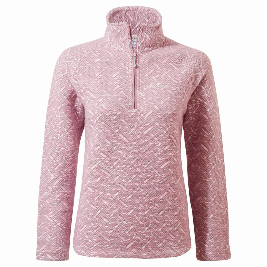 Pink Craghoppers Talladale Half Zip Women's Sweaters | LJG2762VC