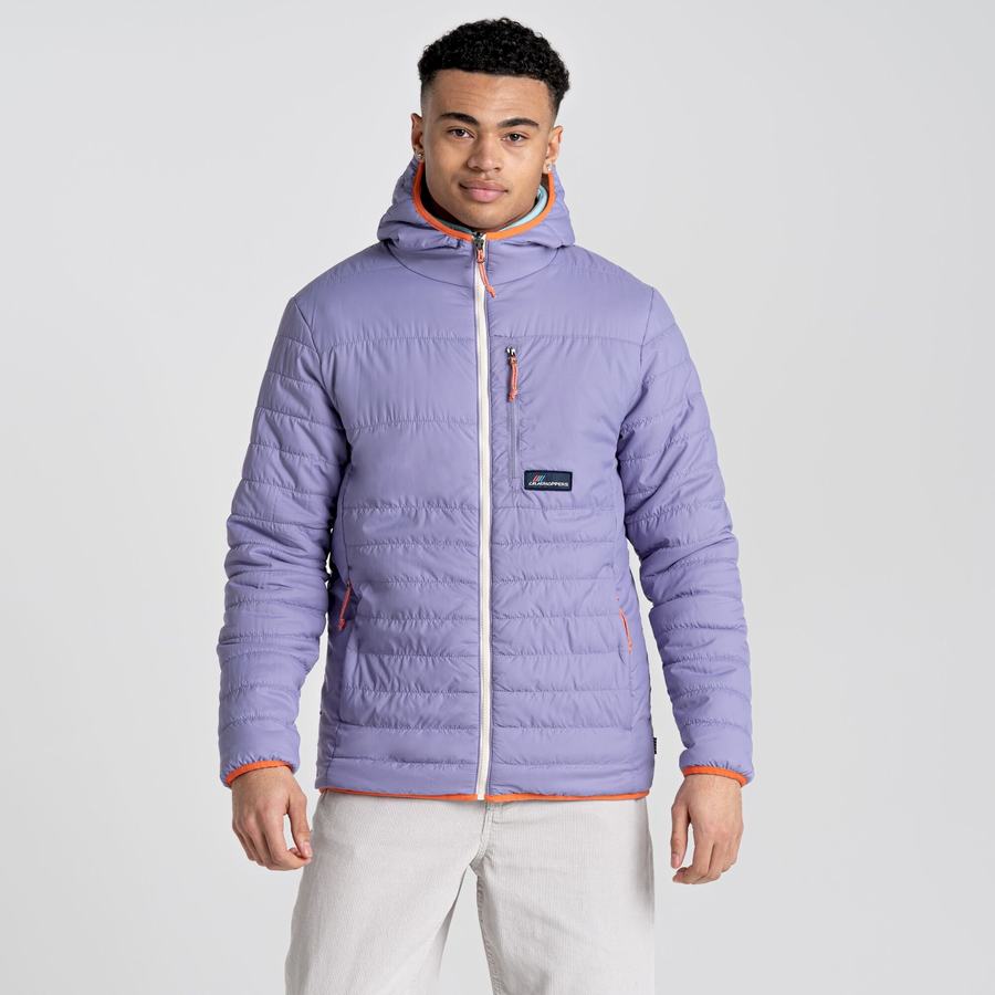 Purple Craghoppers Cameo CompressLite Hooded Men's Jackets | MOB333VH