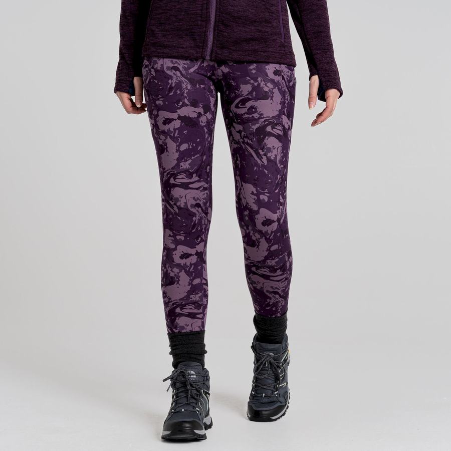 Purple Craghoppers Kiwi Thermal Women's Leggings | IFO679HN