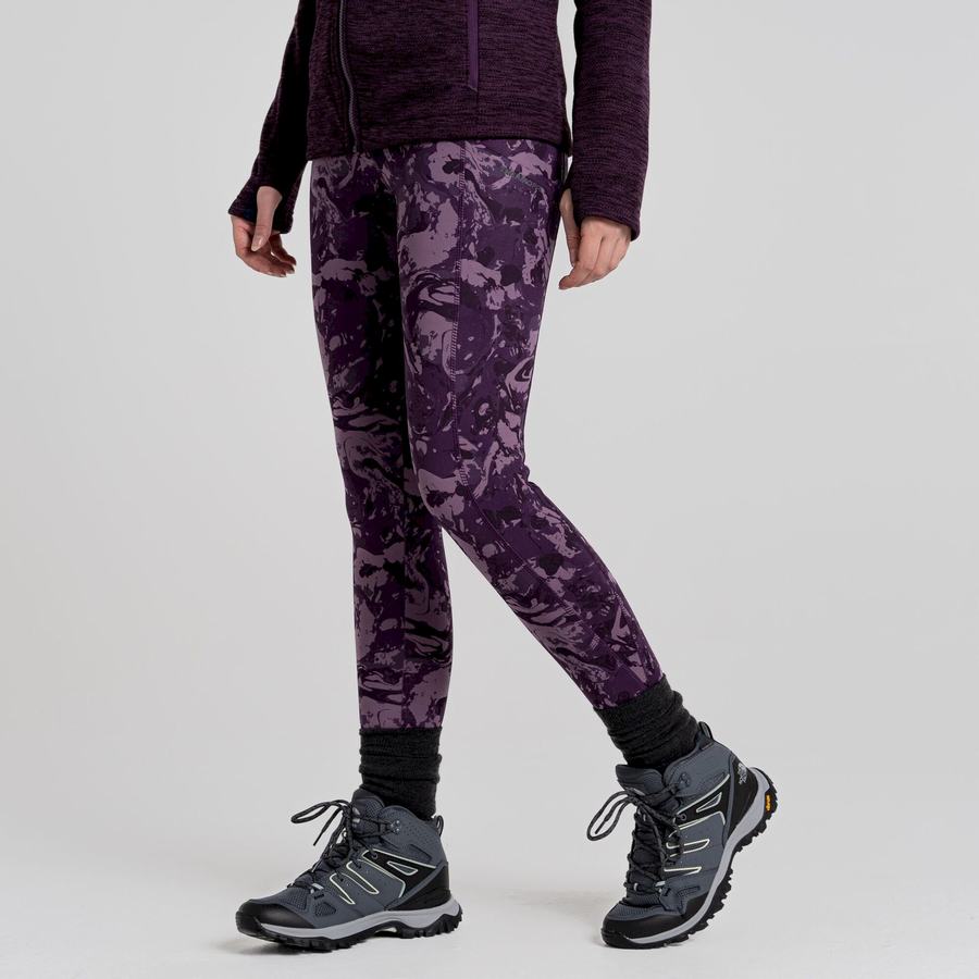 Purple Craghoppers Kiwi Thermal Women's Leggings | IFO679HN